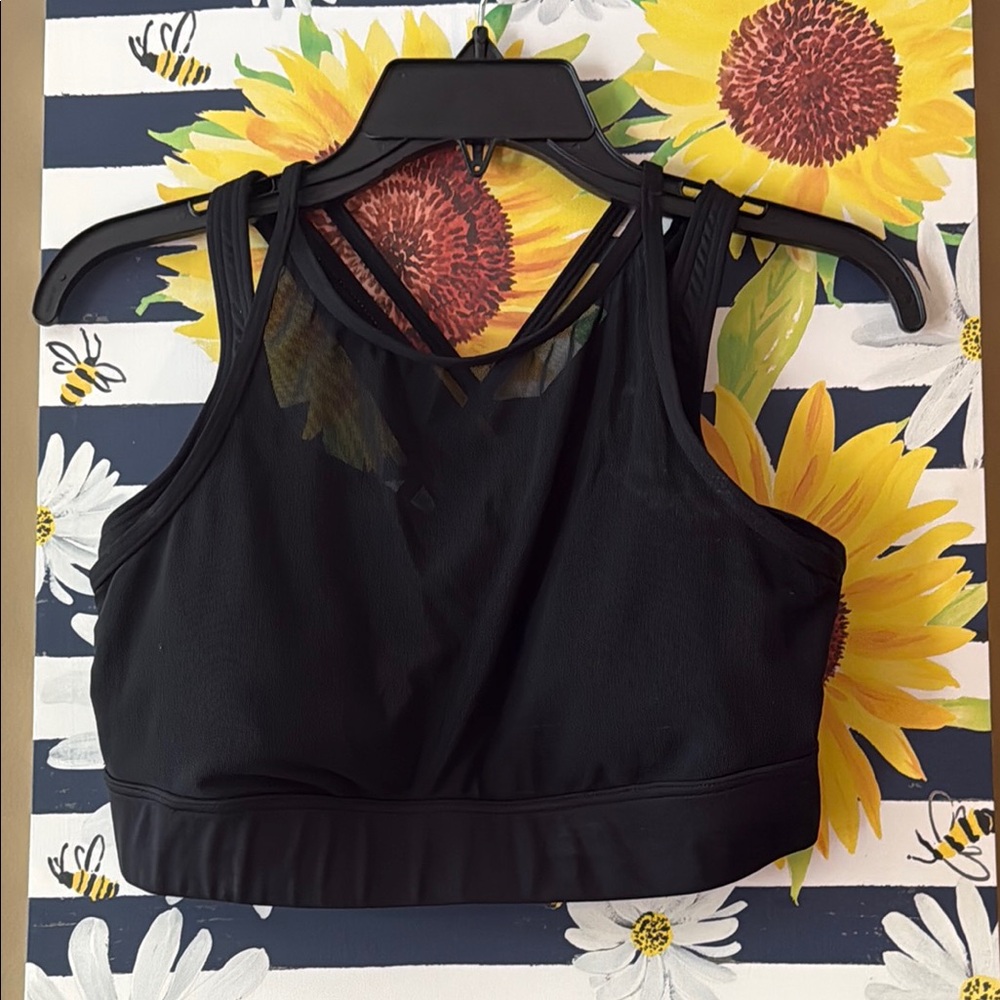 NWT Women's Black Mesh TYR Sports Swim Bra